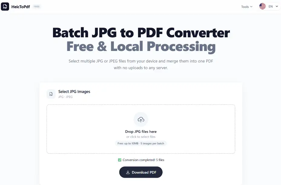 Download button for the converted PDF file